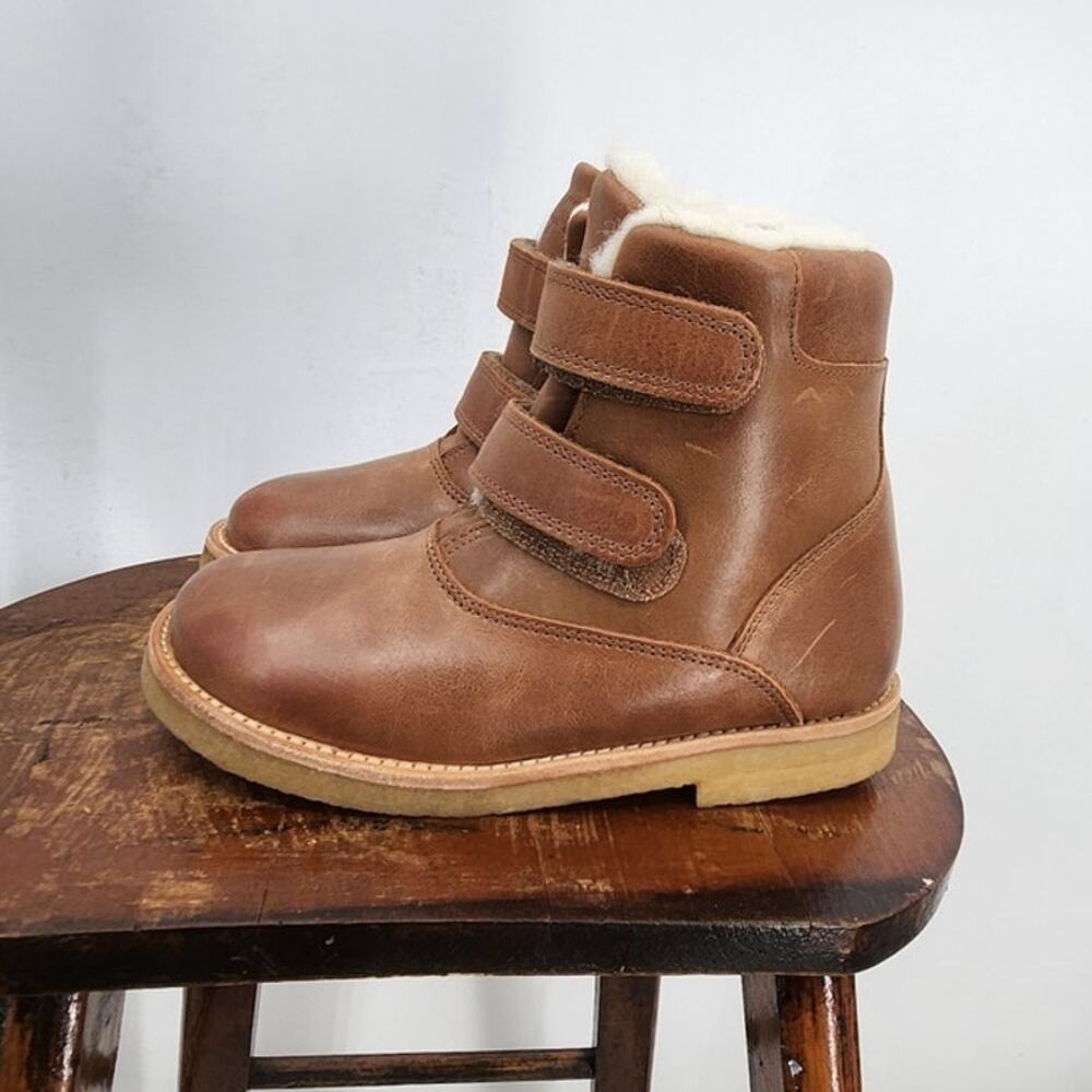 Boys Toddler Konges Sloejd Leather Faux Fur Lined Boots Size 13 Little Kids